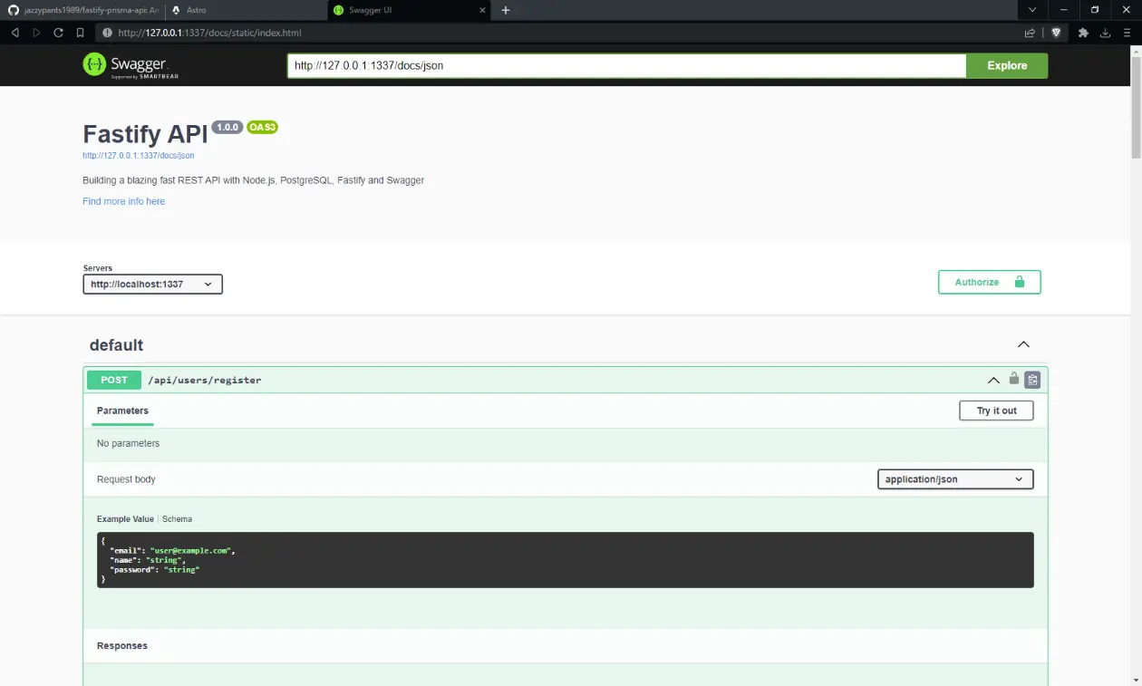 Fastify Postgres REST API Starter